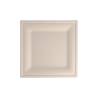 Assiette plate carrée en bagasse écrue 20x20 cm