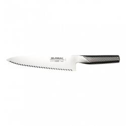 Cuchillo de pan Global de acero inoxidable con filo de sierra 20 cm