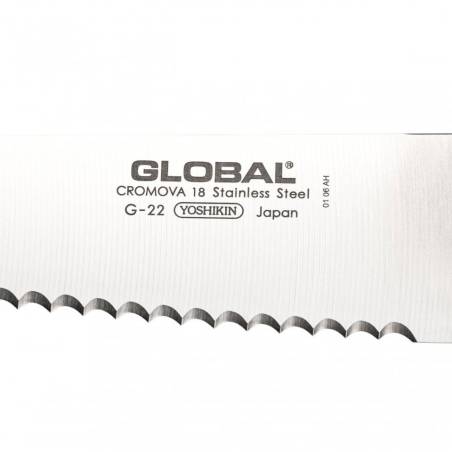 Couteau à pain Global en acier inoxydable à bord dentelé 20 cm