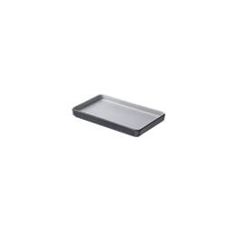 Plateau rectangulaire Tenerife en mélamine grise 19x12,3x2 cm
