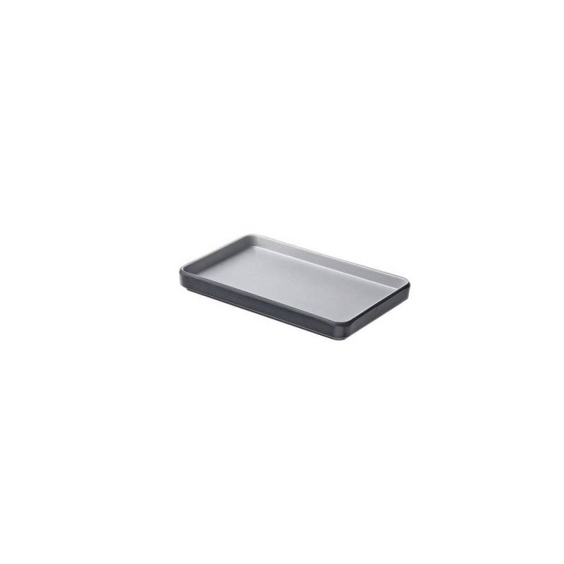 Plateau rectangulaire Tenerife en mélamine grise 19x12,3x2 cm