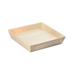 Bandeja Samurai de madera natural 6x6x1,5 cm