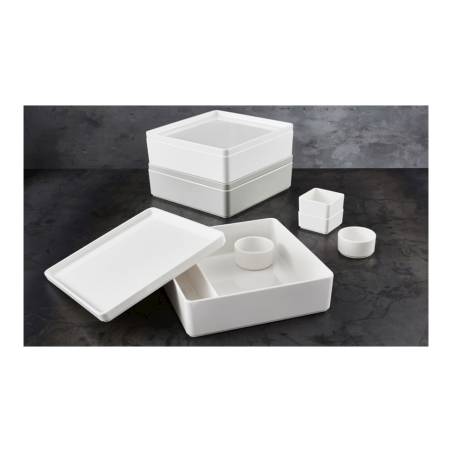 Nu Bento Box de melamina gris 26,5x25,5 cm