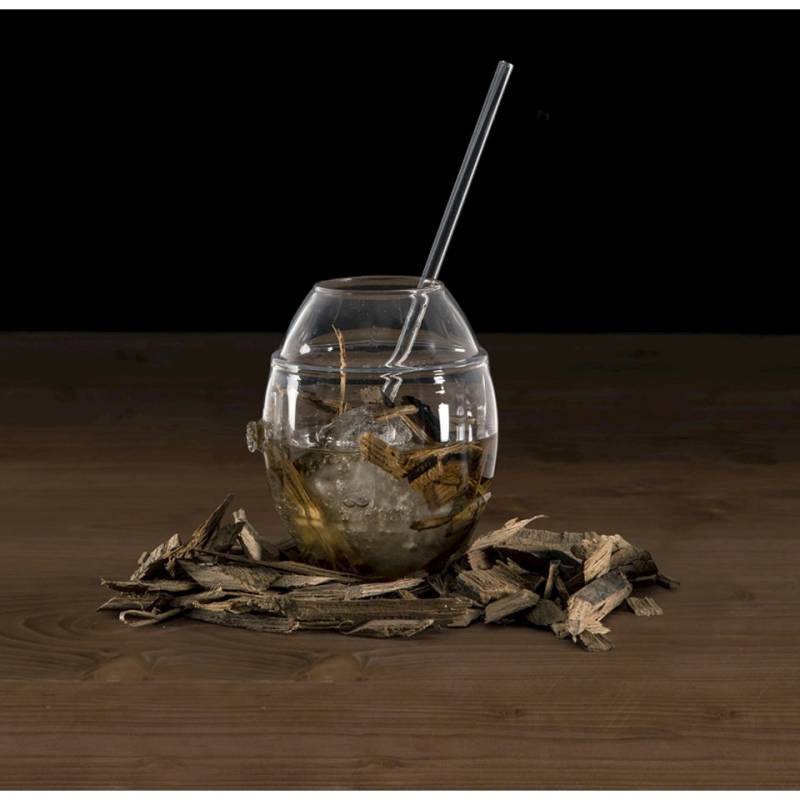 Barrique 100% Chef verre avec paille cl 50