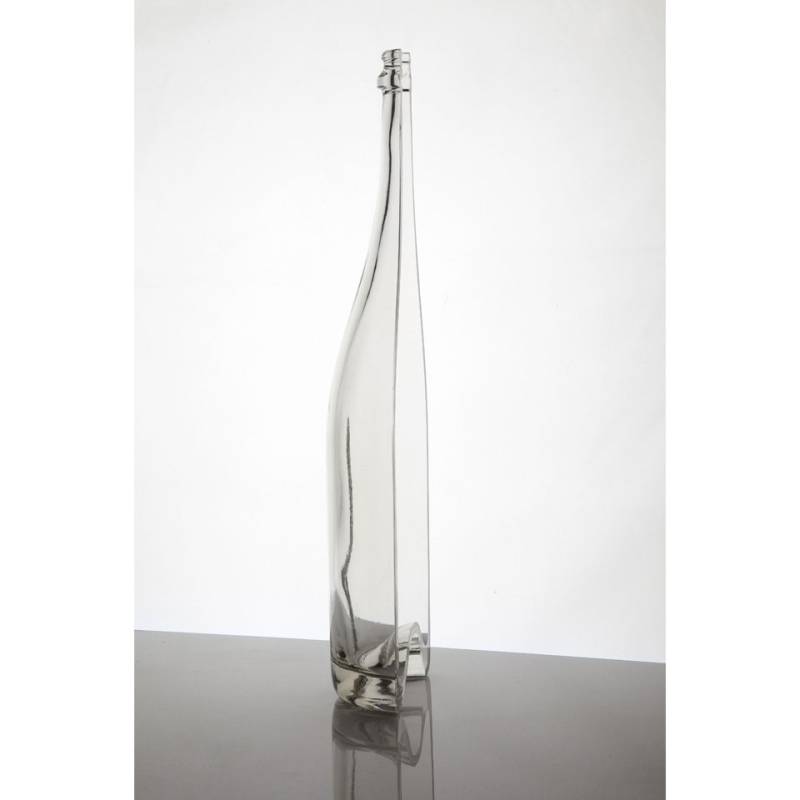 Plato botella champán 100% Chef en vidrio transparente cl 25