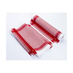Rouleau de lavette vintage multi-usages 100% coton blanc et rouge cm 40x64