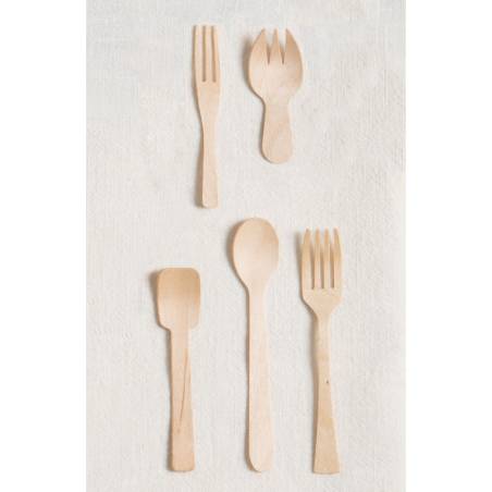 Mini fourchette en bois à 3 dents Jungle 8 cm