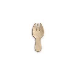 Mini tenedor de madera Jungle de 3 puntas 6 cm