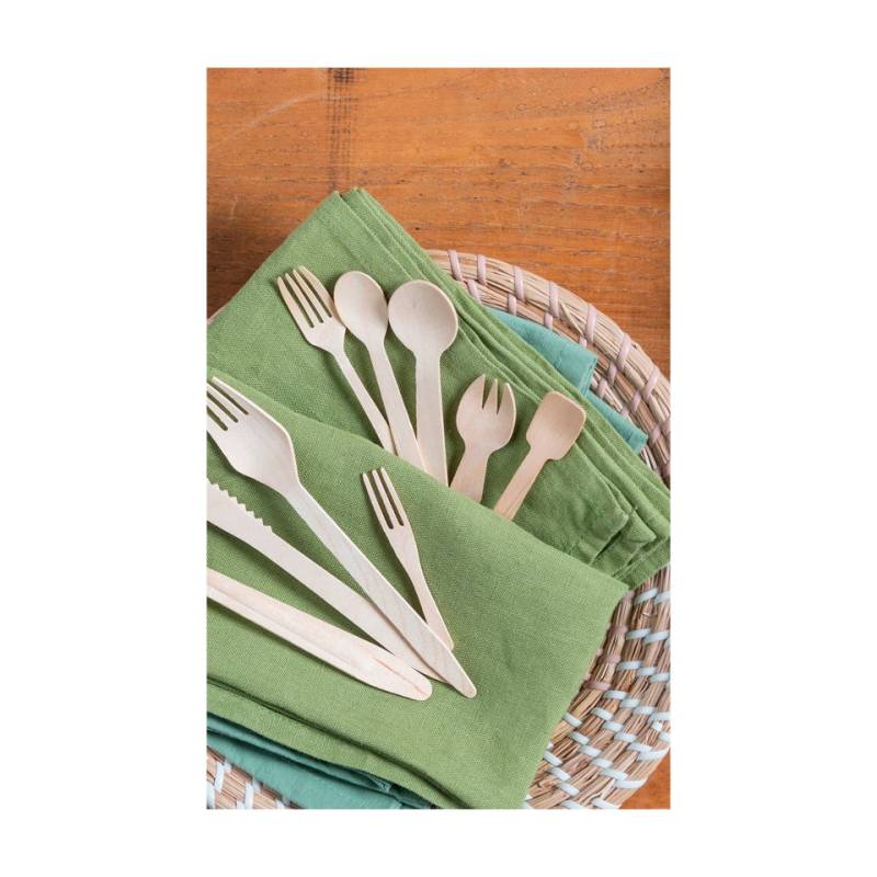 Mini tenedor de madera Jungle de 3 puntas 6 cm