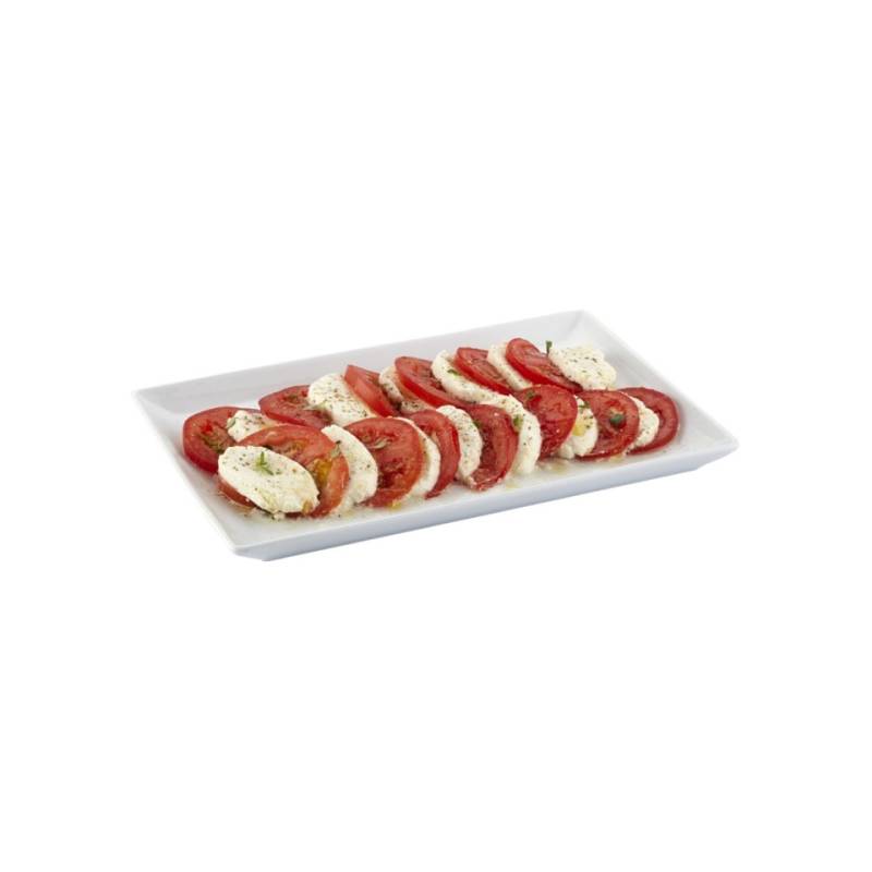 Bandeja rectangular de porcelana blanca Edina 21x13 cm