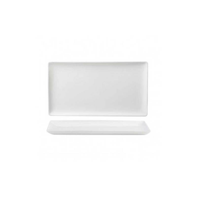 Bandeja rectangular de porcelana blanca Edina 33x18 cm