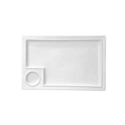 Bandeja rectangular de porcelana blanca Plancha con impresión 35,5x23 cm