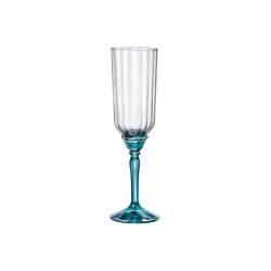 Bormioli Rocco Florian Flûte en verre avec pied bleu cl 21