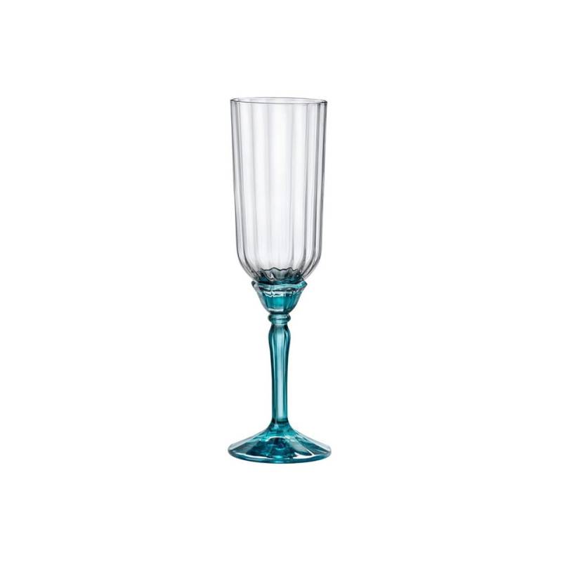 Bormioli Rocco Florian Flauta de vidrio con tallo azul cl 21