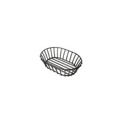 Negro a ras Panera ovalada de metal 20x14x5,5 cm