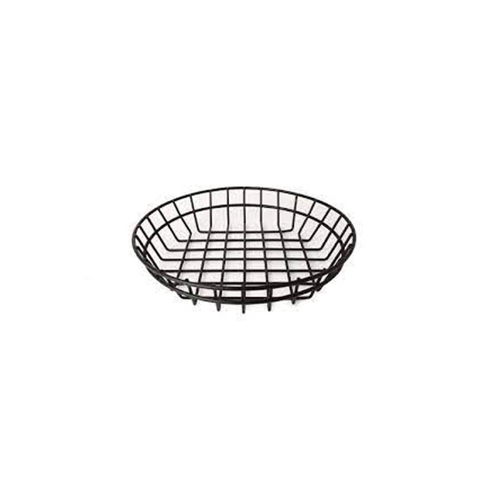 Panera redonda de metal alambre negro cm 20x5,1
