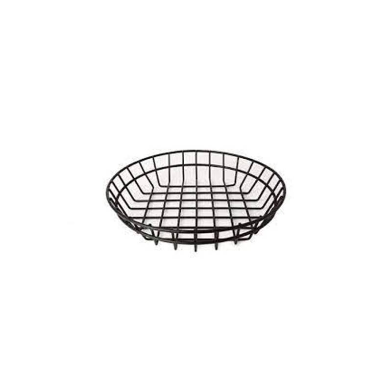 Porte-pain rond en métal fil noir 25,5x5,5 cm