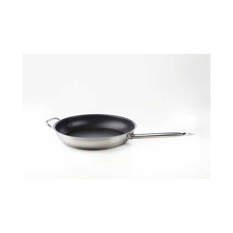 Poêle basse induction 2 poignées acier inoxydable 32 cm