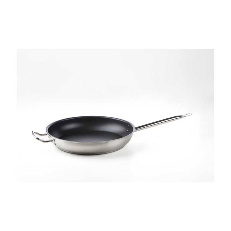 Sartén baja inducción 2 asas acero inoxidable 32 cm