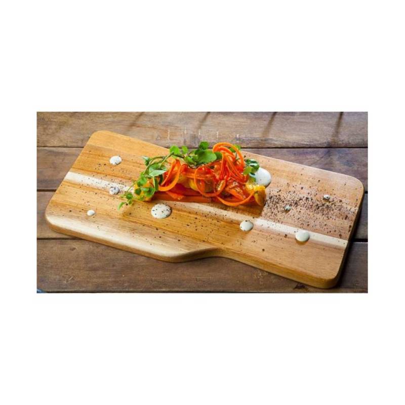Tabla de cortar curvada de madera de acacia 40x20x2 cm