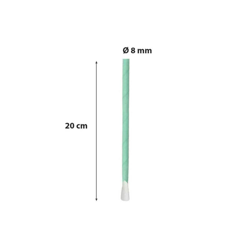 Pailles en papier avec cuillère couleurs mélangées cm 20x0,8