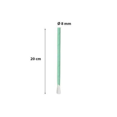 Pailles en papier avec cuillère couleurs mélangées cm 20x0,8