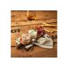 Set de 3 tasses en verre Delice cl 10 avec plateau en bois cm 25x9