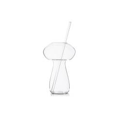 Boletus 100% Chef vaso con pajita vidrio borosilicato cl 37