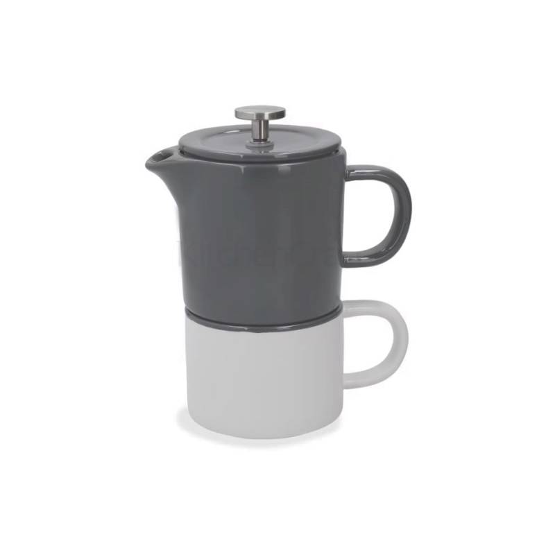 Coffee For One Barcelona en cerámica blanca y gris