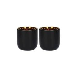 La Cafetière vaso de café de cerámica negra de doble pared con interior dorado cl 7