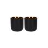 La Cafetière vaso de café de cerámica negra de doble pared con interior dorado cl 7