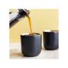La Cafetière verre à café double paroi en céramique noire avec intérieur doré cl 7
