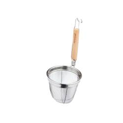 Colador chino de acero inoxidable para espaguetis con mango de madera