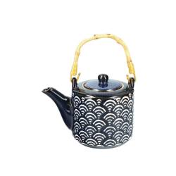 Mikasa Satori tetera de porcelana con decoración azul cl 50