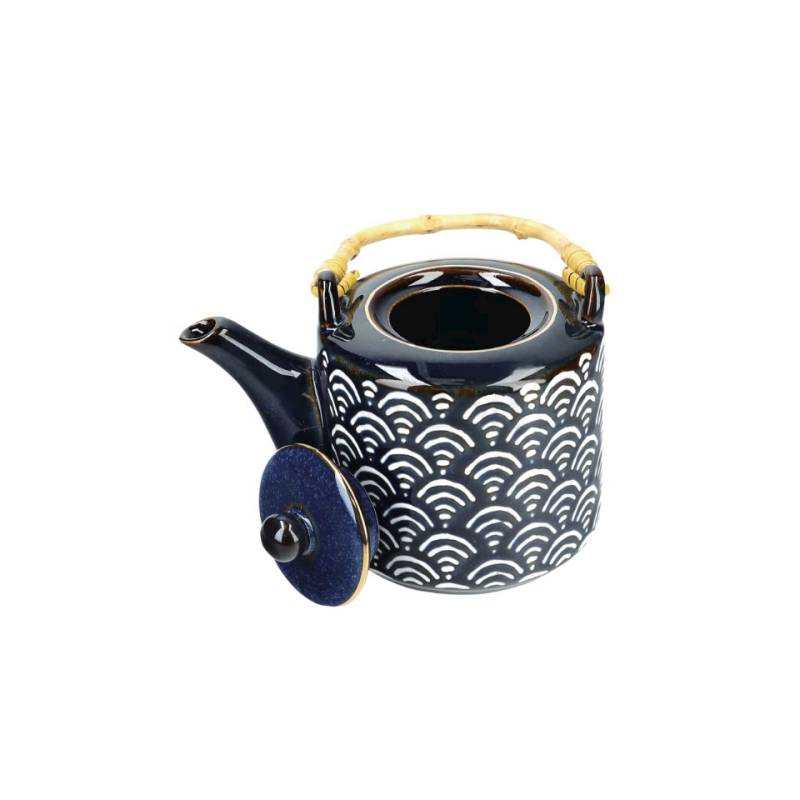 Mikasa Satori tetera de porcelana con decoración azul cl 50