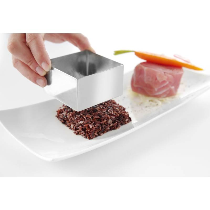 Molde cuadrado de acero inoxidable 6,5 cm