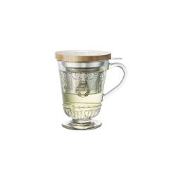 Théière en verre Versailles avec filtre en bois et inox cl 27