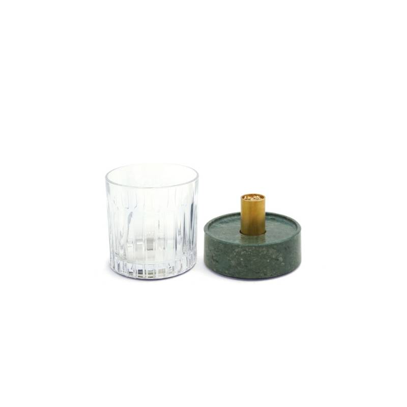 100% Fumoir en verre de chef en marbre et laiton 9,5 cm