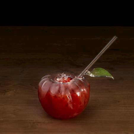 Verre Tomate 100% Chef avec paille verre borosilicate cl 65