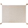 Couverture avec pompons 100% coton crème 130x170 cm