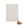 Couverture avec pompons 100% coton crème 130x170 cm