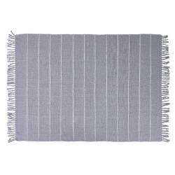 Manta con borlas 100% algodón gris 130x170 cm