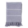 Couverture avec pompons 100% coton gris 130x170 cm