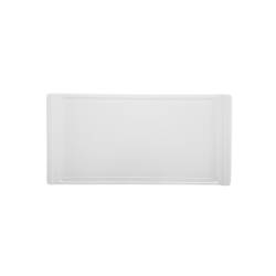 Plateau rectangulaire en mélamine blanche 30x25 cm
