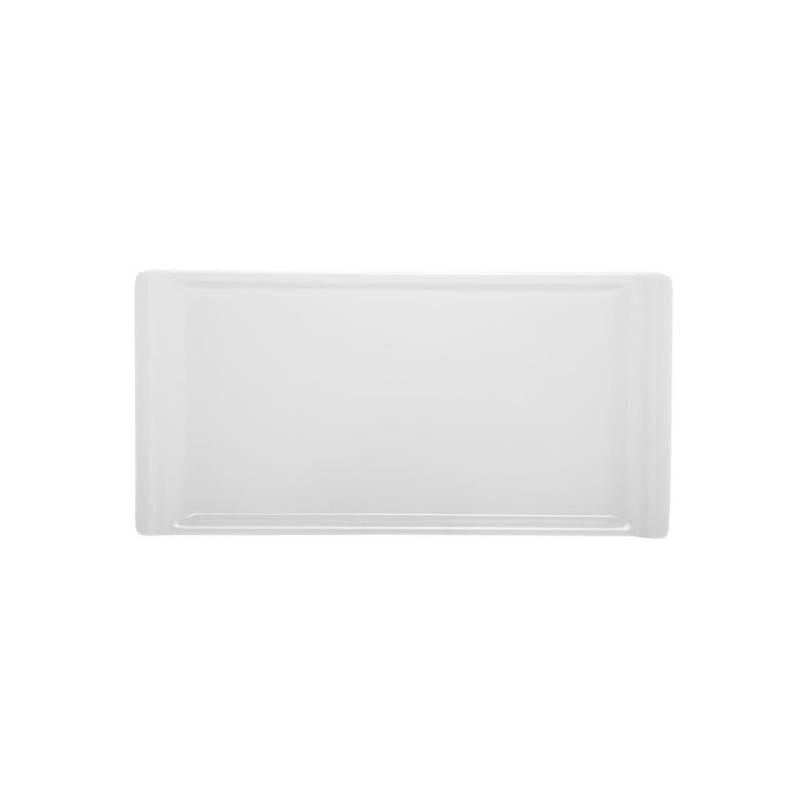 Bandeja rectangular de melamina blanca 30x25 cm