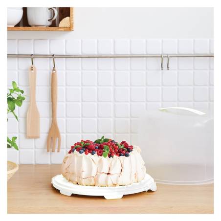 Porte-gâteaux frais XL Rotho en blanc pp 34.5x25 cm