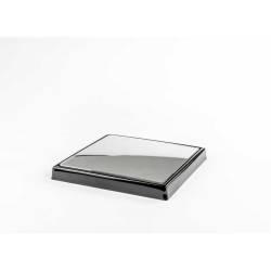 Plateau carré noir en pmma avec miroir 30x30 cm