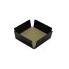 Plateau hôtel en aluminium noir avec set de table en dollar moutarde 11,5x11,5 cm