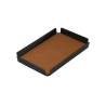 Plateau d'hôtel en aluminium noir avec set de table en saffiano désert 17x11 cm