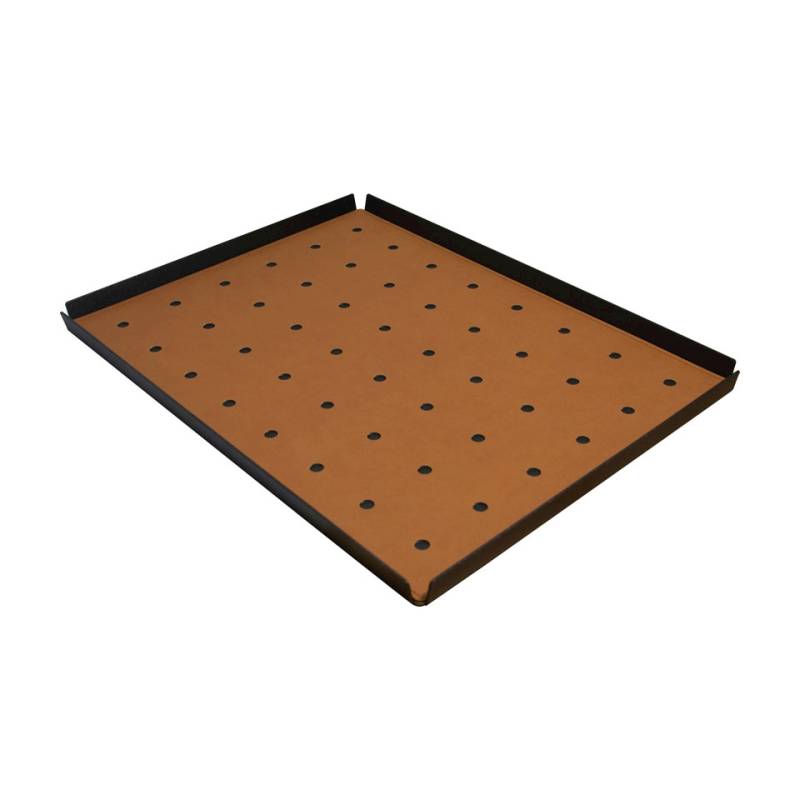 Plateau d'hôtel en aluminium noir avec set de table en désert saffiano cm 51,5x39,5